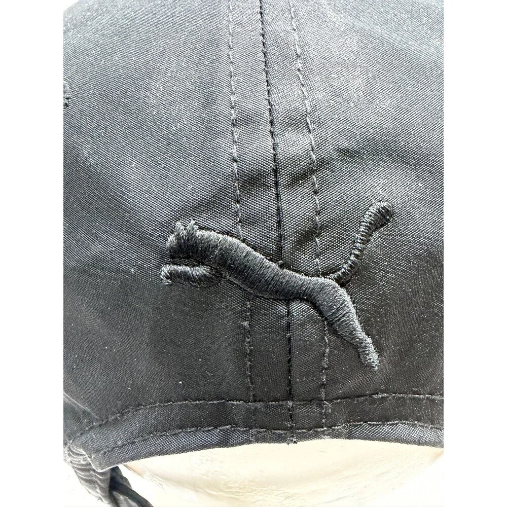 PUMA Men's Black Adjustable Baseball Cap Hat with Embroidered Logo
